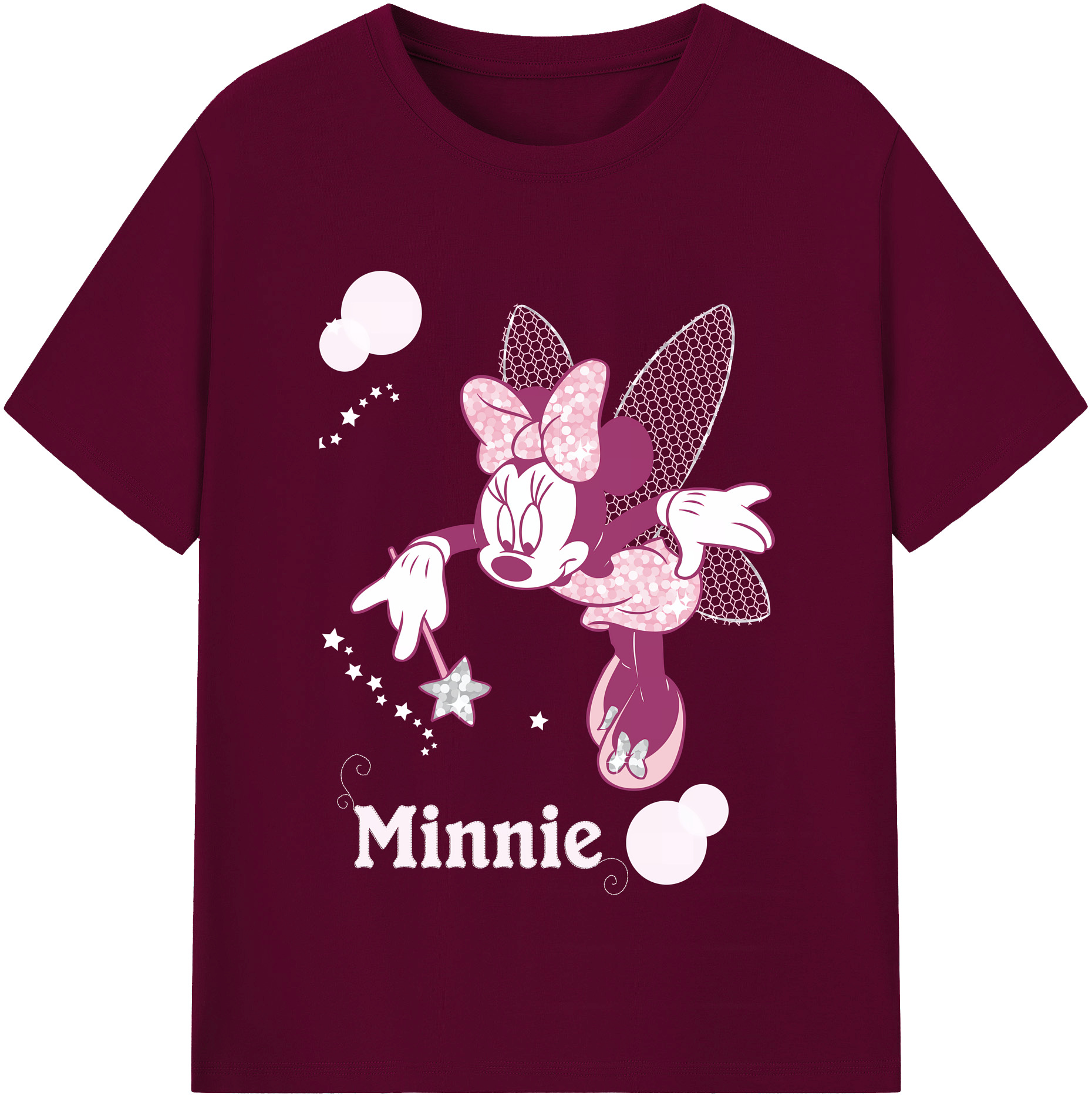 （画像用） ミッキーマウス Mickey Mouse レディースカジュアルプリントTシャツ（綿100％）